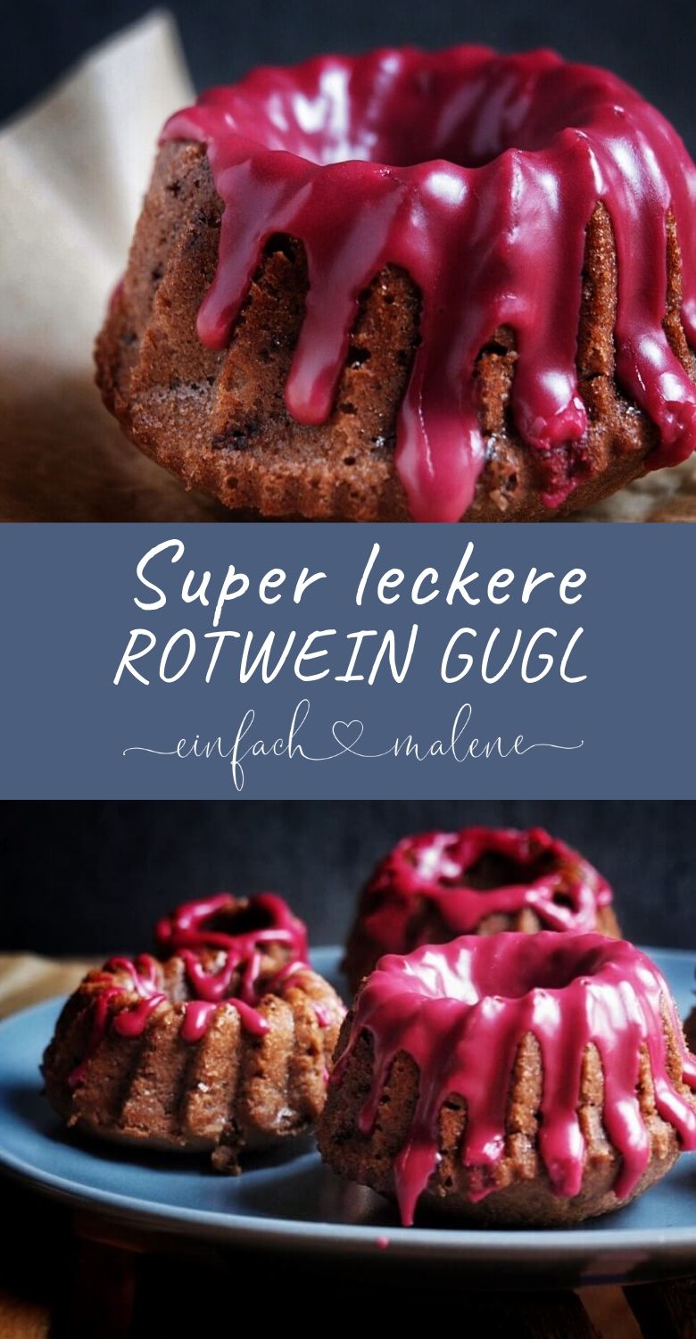 Tolles Rezept Mini Guglhupfe - Rotweinkuchen