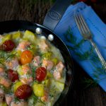 Cremige Kartoffel Lachs Pfanne mit Dill