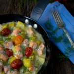 Cremige Kartoffel Lachs Pfanne mit Dill