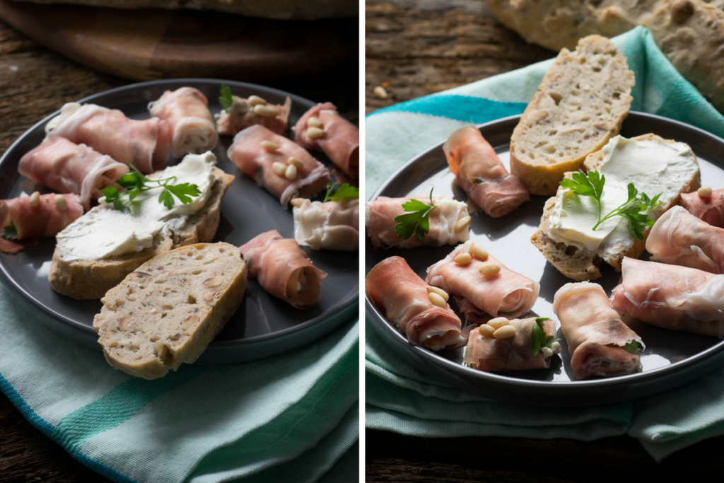 Italienischer Abend mit Ciabatta und Parmaschinken