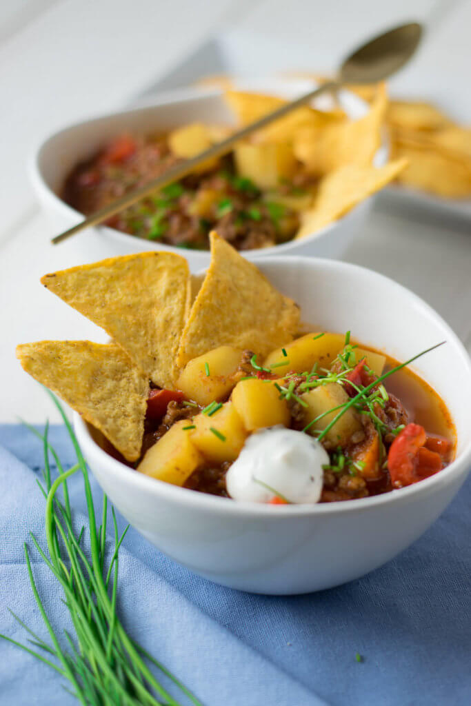 Super leckeres Rezept für Hackfleisch Kartoffeltopf mit Paprika