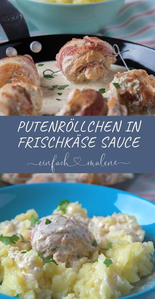 Diese Putenröllchen in Frischkäsesauce sind einfach himmlisch. Zartes Fleisch mit Speck umwickelt - in leckerer Frischkäsesauce. Super leckeres Rezept!