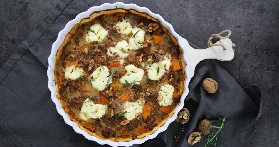 Rezept für Hackfleisch Kürbis Tarte