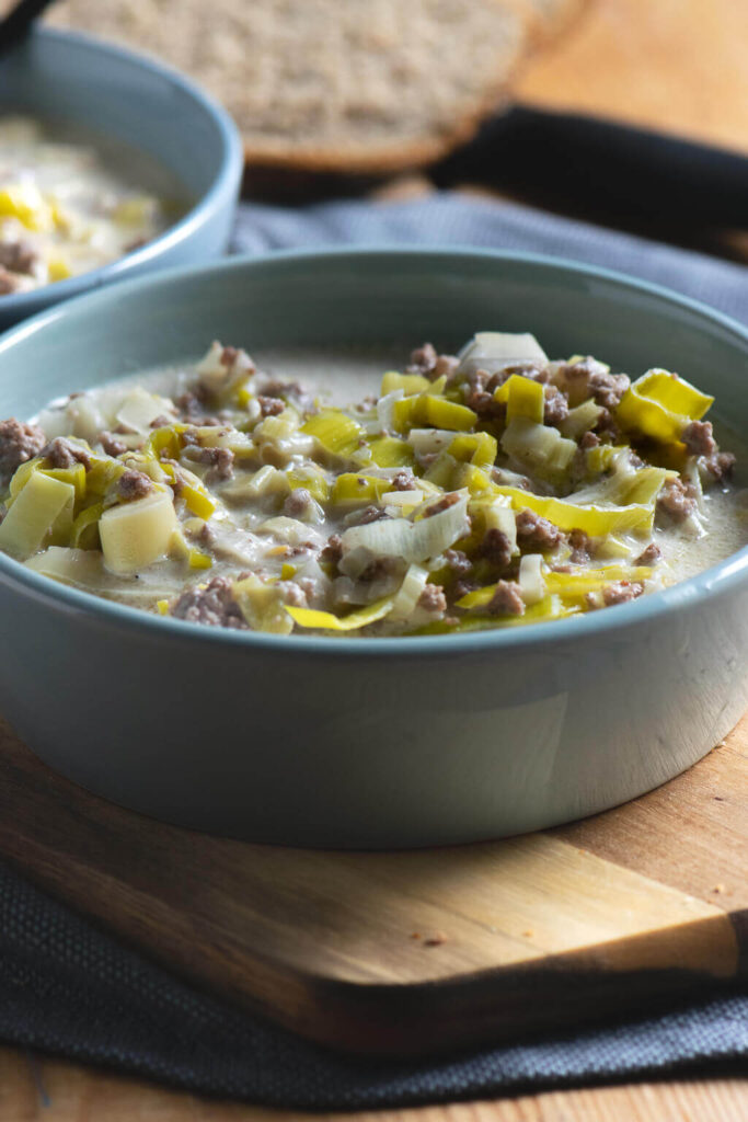 Käse Lauch Suppe mit Hackfleisch - super einfach zu kochen nach der Arbeit