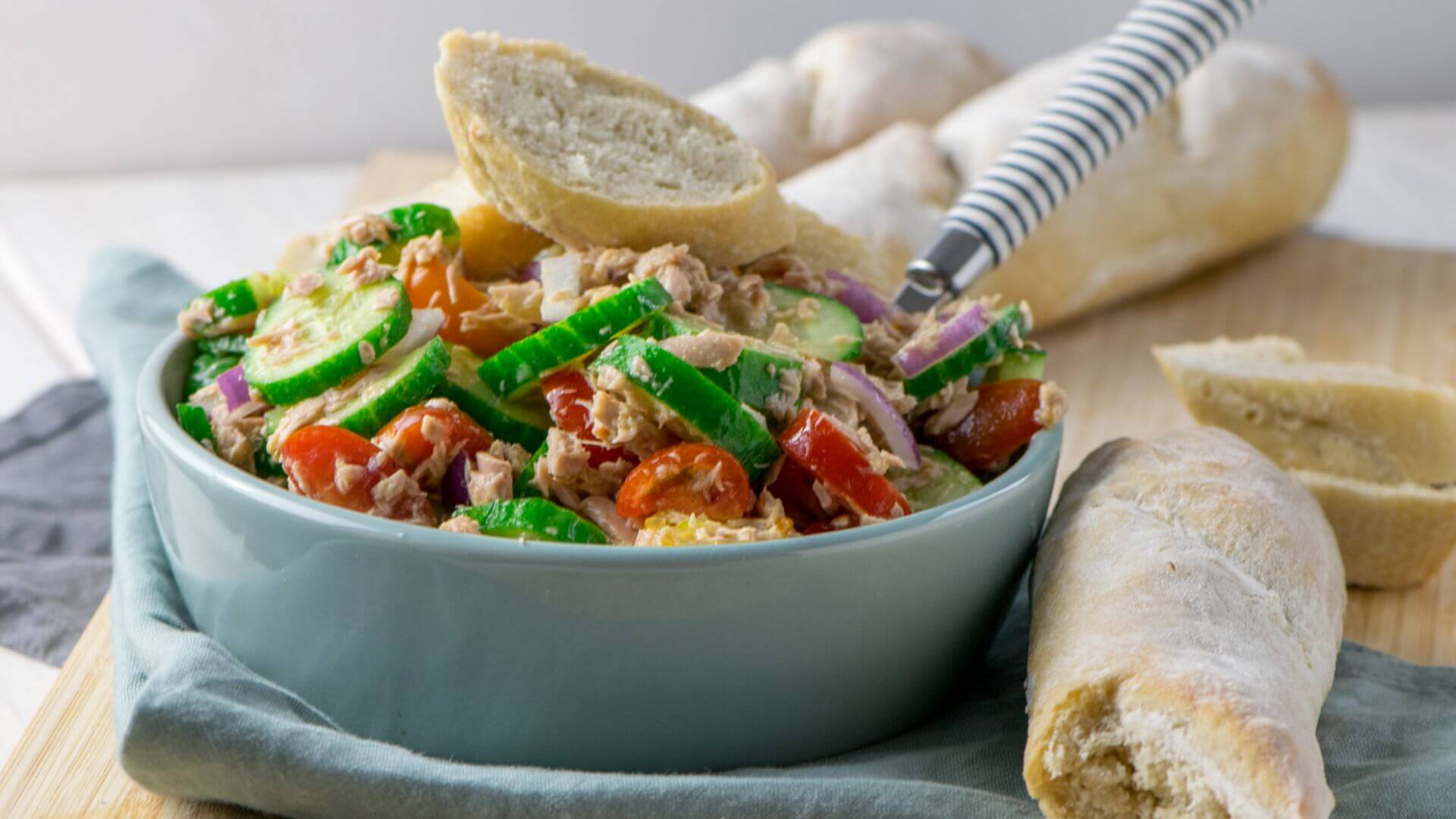 Schneller Thunfisch Salat mit Honig Senf Dressing