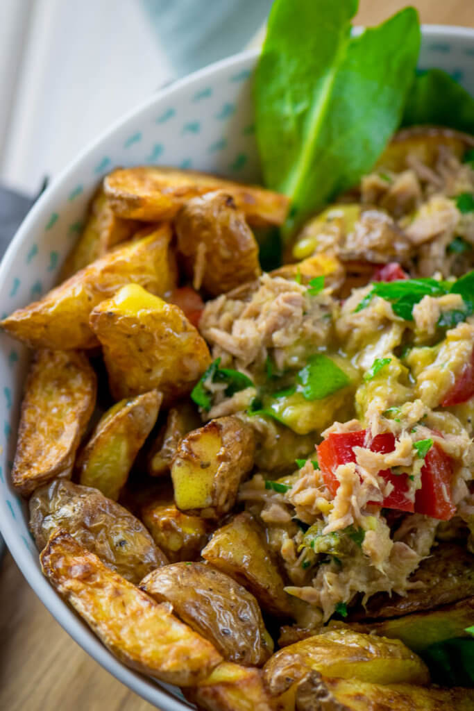 Gesunde knaller Rezepte für den Airfryer - Thunfisch Röstkartoffel Salat