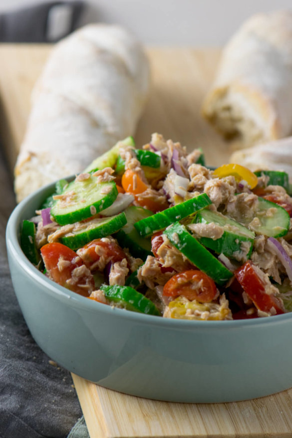 Schneller Thunfisch Salat mit Honig Senf Dressing