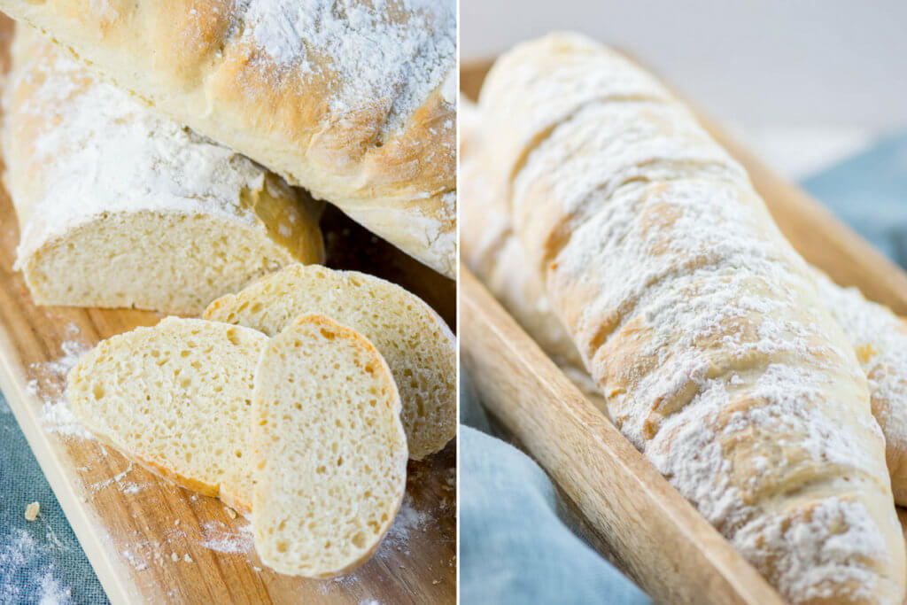 Einfaches helles Baguette für kurzfristige Einladungen