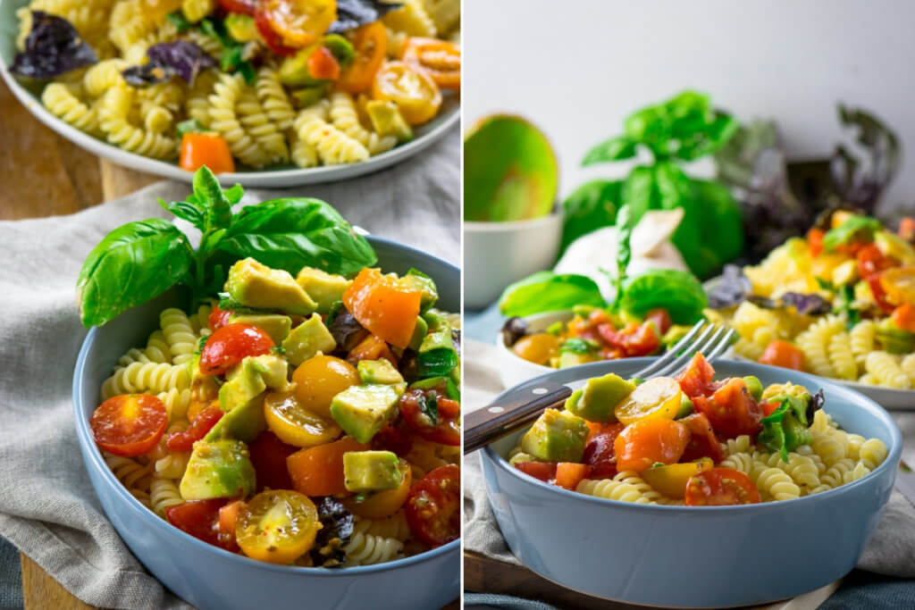 Köstliche Avocado Tomaten Pasta