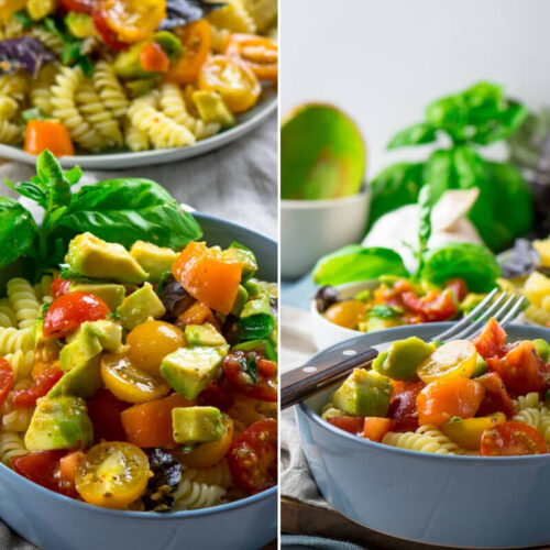 Köstliche Avocado Tomaten Pasta