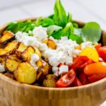 Honig Senf Röstkartoffel Salat mit Feta und Tomaten #airfryer #rezept #kartoffelrezept