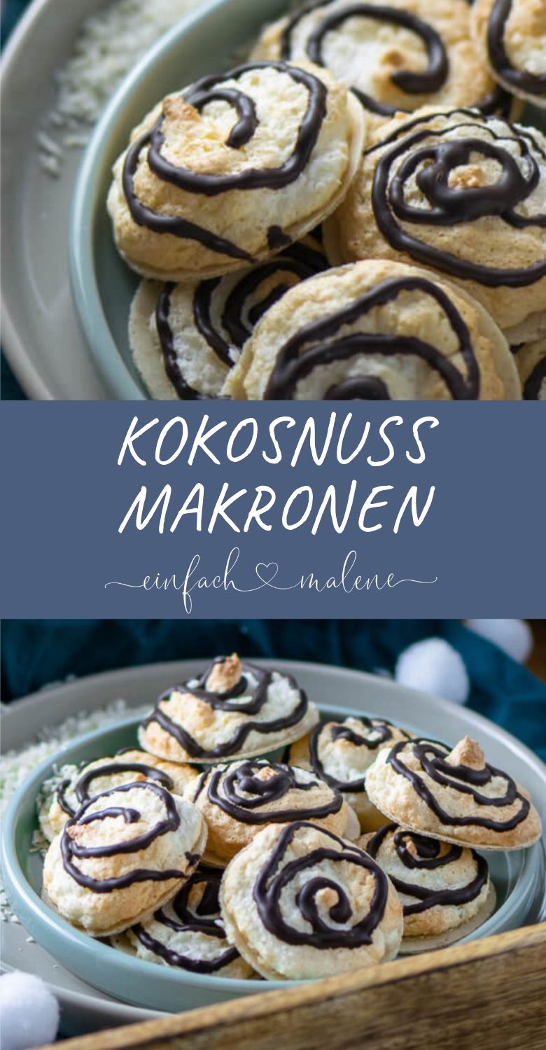 Super saftige Kokosmakronen mit Schoko-Swirl - Backen für Weihnachten