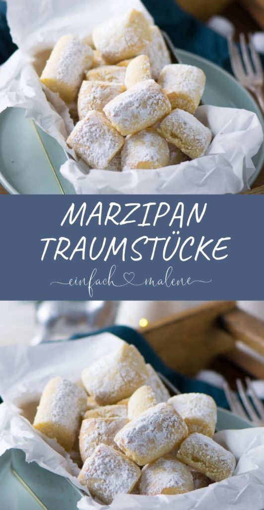 Diese Marzipan Traumstücke machen süchtig - zartschmelzend & so lecker. Sehen aus wie Traumstücke, sind Traumstücke, schmecken aber nach Marzipan. Super lecker und noch genialer genialer als die klassischen Traumstücke.