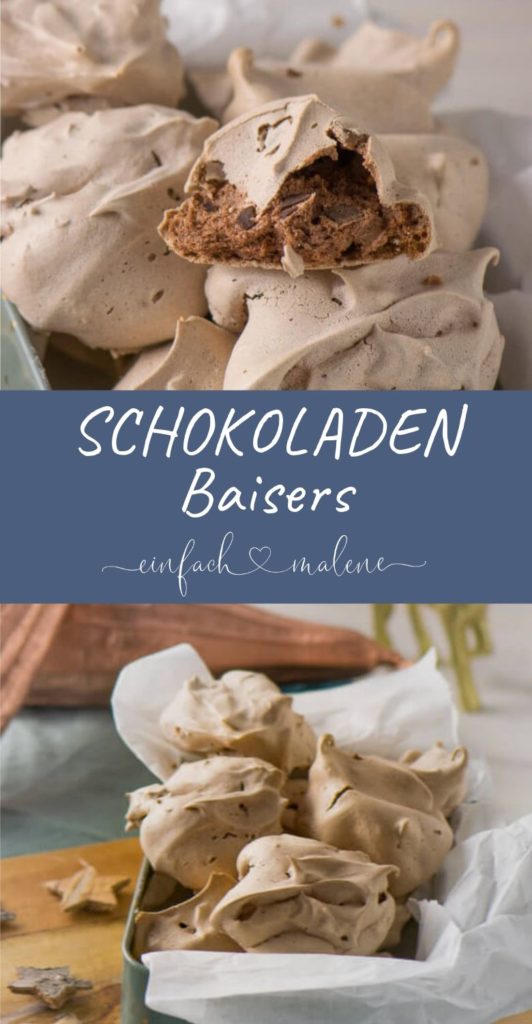 Die Schokoladen Baisers haben eine leichte Mokka Note und schmecken oberlecker. Sie sind super zart und sind von innen schokoladig cremig.