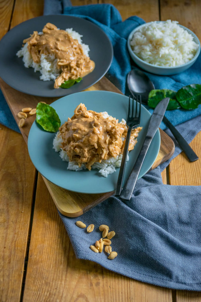 cremiges pulled chicken aus dem slow cooker