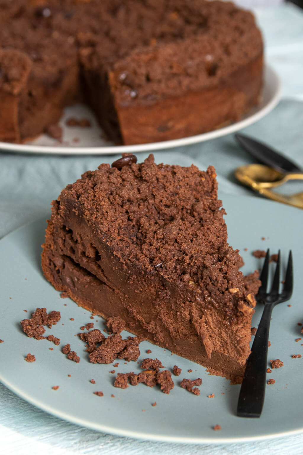 Bester Schoko Käsekuchen mit Streuseln ohne Boden - Einfach Malene