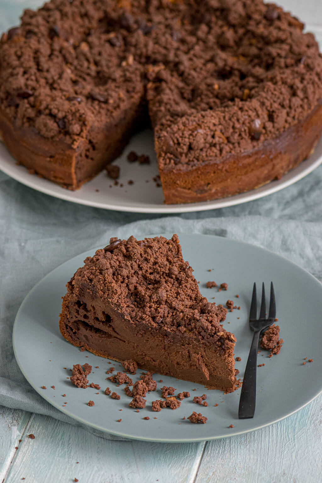 Bester Schoko Käsekuchen mit Streuseln ohne Boden - Einfach Malene