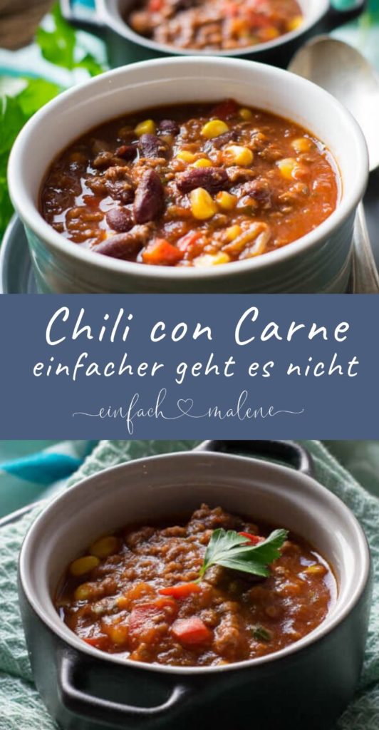 Chili con Carne aus dem Slowcooker schmeckt super lecker und aromatisch. Lässt sich super vorbereiten und ist ganz einfach zubereitet. Zubereitung natürlich auch im Topf möglich. #chili #slowcooker #partyrezepte