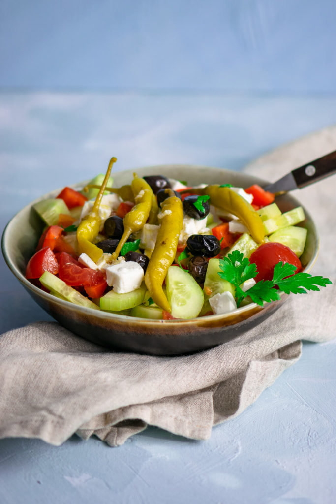Gesunde Rezepte - heute gibt es einen griechischen Bauernsalat