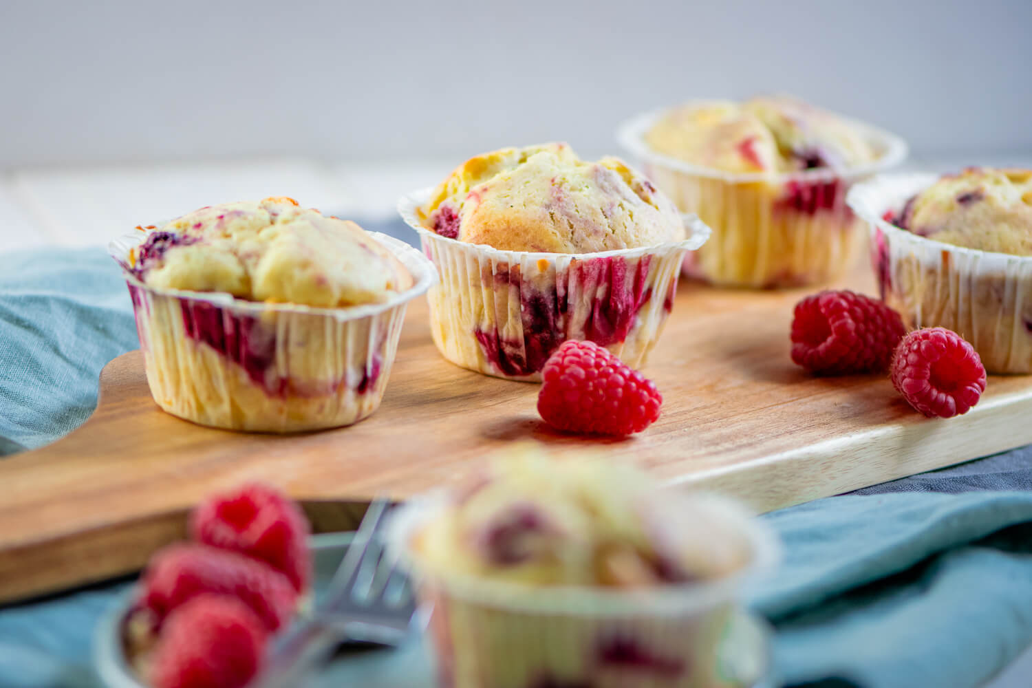himbeer muffins mit gefrorenen himbeeren