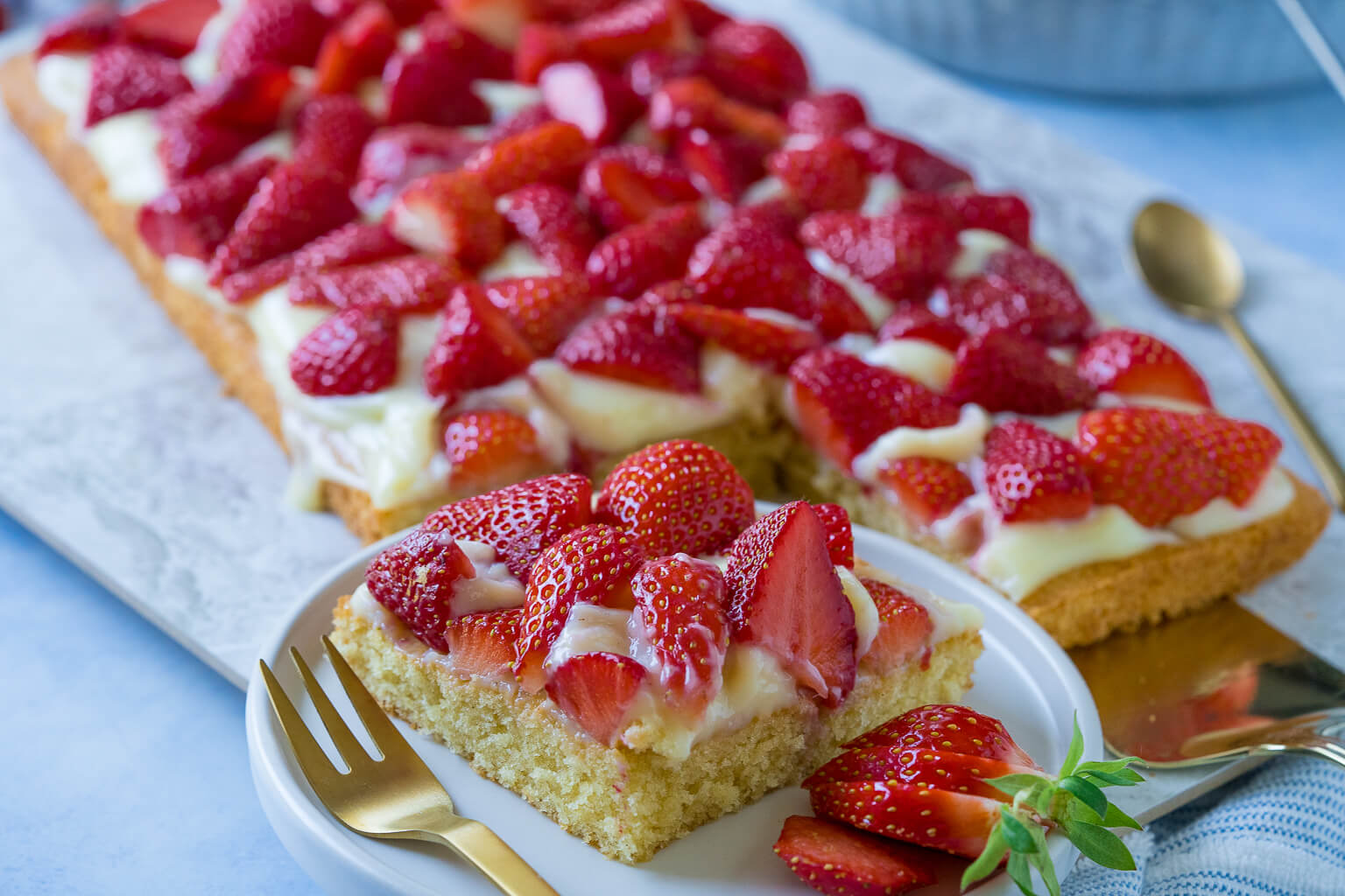 Erdbeer Pudding Kuchen