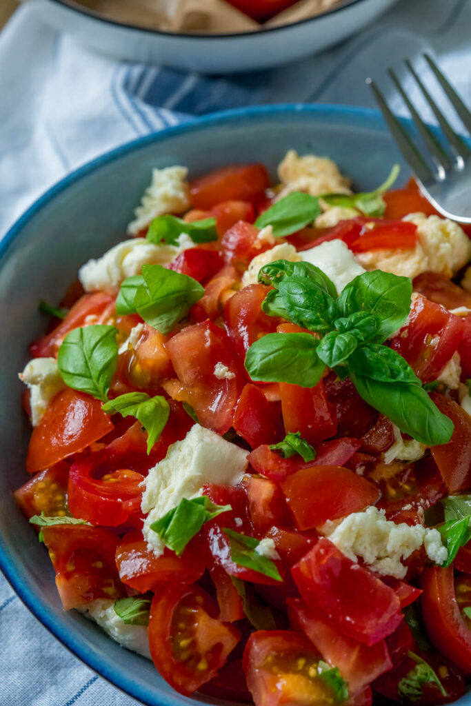 Tomatensalat mit Mozzarella und Balsamico Dressing