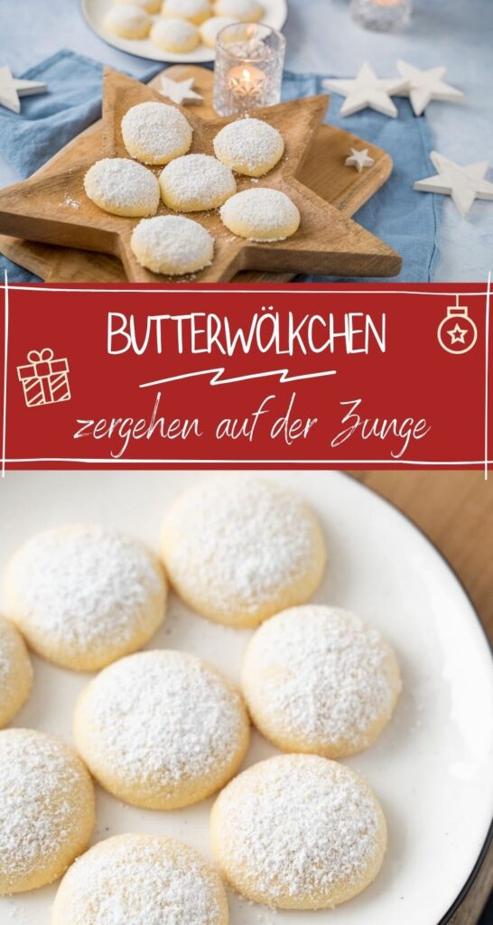 OMG, sind die lecker. Diese mürben Butterwölkchen schmecken einfach so fantastisch nach Vanille und zerfallen auf der Zunge. Niemals hätte ich gedacht, dass so einfache Kekse so köstlich schmecken. #Weihnachten #kekse #backen #weihnachtskekse