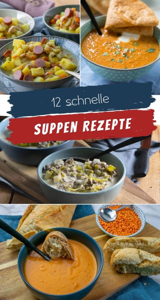 Meine 12 liebsten Suppenrezepte auf einen Blick - super lecker und sattmachend - schmecken das ganze Jahr, sind aber besonders lecker im Herbst und Winter #suppen #einfacherezepte