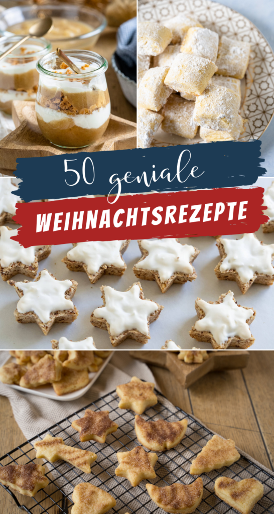 In dieser Liste mit 50 genialen Weihnachtsrezepten, ist für jeden Geschmackt etwas dabei. Tolle weihnachtliche Desserts, Kekse & Kuchen warten auf dich: Lebkuchen, Zimtsterne, Buttergebäck, Makronen und Plätzchen