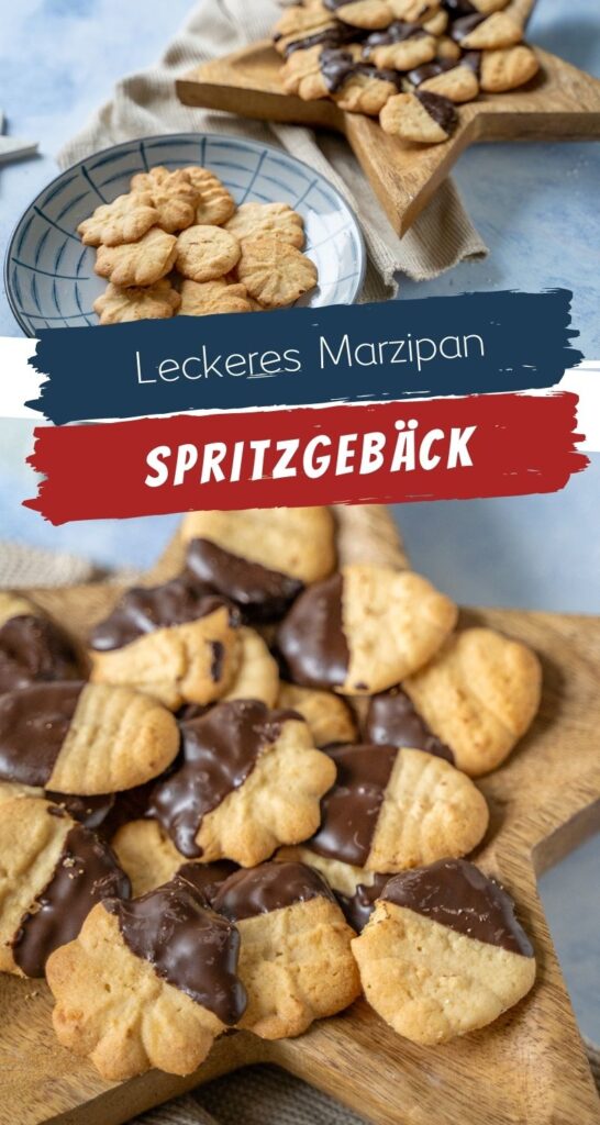 Einfach, schnell & mega lecker - Das Marzipan Spritzgebäck mit Schokolade (oder ohne) lässt sich kinderleicht zubereiten und schmeckt einfach köstlich. #weihnachten #kekse #marzipan