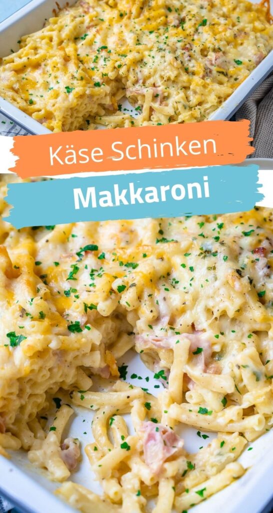 Sehr lecker und ein echter Sattmacher - alle lieben diese Käse Schinken Makkaroni. Perfekter Auflauf für die ganze Familie mit viel Geschmack