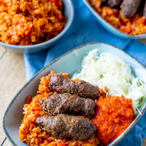 Djuvec Reis mit Cevapcici