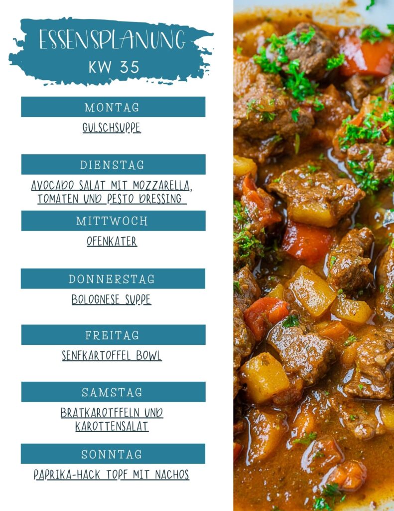 Mein neuer Wochenplan - KW 35
