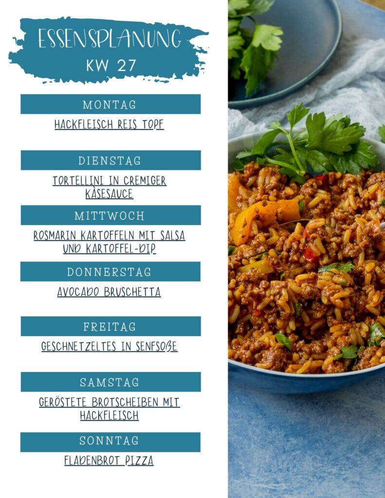 Wochenplan KW 27