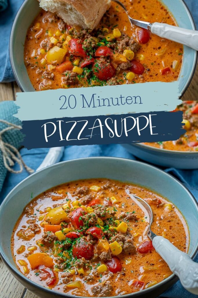 Alle lieben diese köstliche Pizzasuppe. Die Pizzasuppe ist einfach genial! Sie ist das perfekte Rezept für die ganze Familie, und passt ausgezeichnet in deine Feierabendküche!