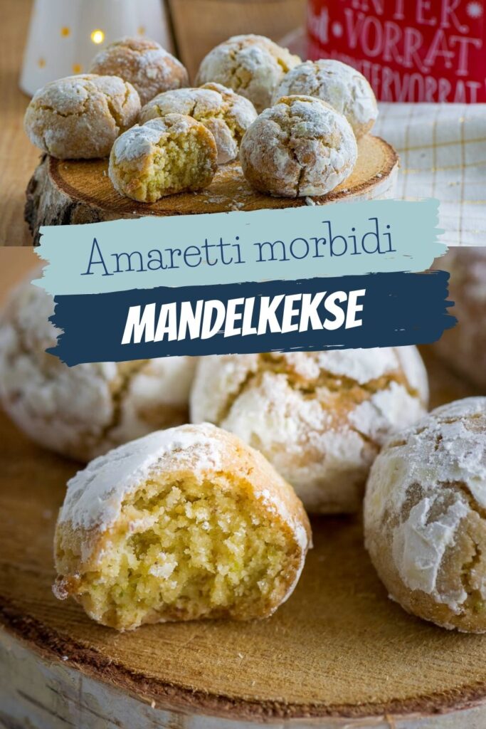 Die Amaretti Morbidi schmecken nach Marzipan, obwohl gar keines verwendet wird. Sie sind innen weich, außen schön mürbe und mit Pistazien der Knaller! #weihnachten #mandeln #marzipan #amaretto #italienischesgebäck #Pistazien