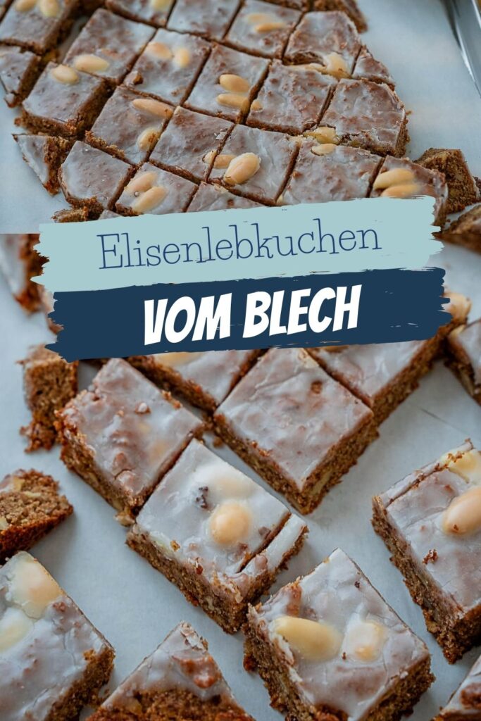 Einfaches Rezept für köstliche Nürnberger Lebkuchen vom Blech - ohne Orangeat oder Zitronat und ohne Mehl. Die Menge reicht etwa für 1/2 Backblech.