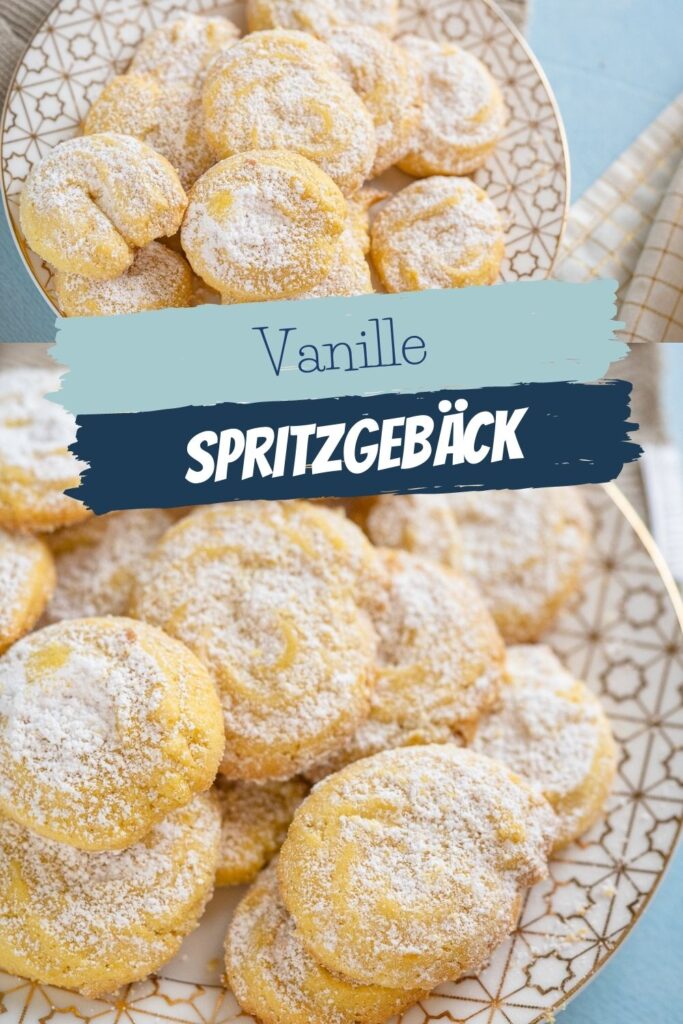 Einfaches Vanille Spritzgebäck für die Weihnachtszeit. Das Buttergebäck lässt sich leicht mit dem Spritzbeutel auf das Blech spritzen und schmeckt köstlich.