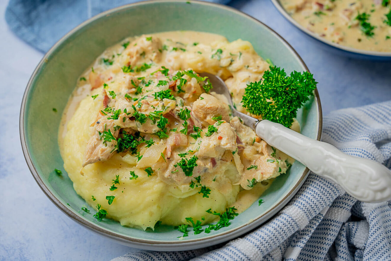 20 Minuten Gerichte - Hähnchengeschnetzeltes in Frischkäsesauce ...