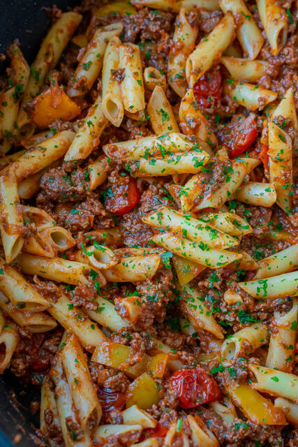 30 Minuten Nudel Hackfleisch Pfanne - einfach & lecker - Einfach Malene 30 Minuten Nudel Hackfleisch Pfanne - einfach & lecker - Einfach Malene