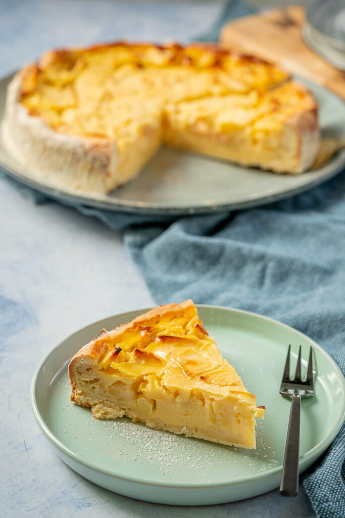 Einfacher Apfel Käsekuchen