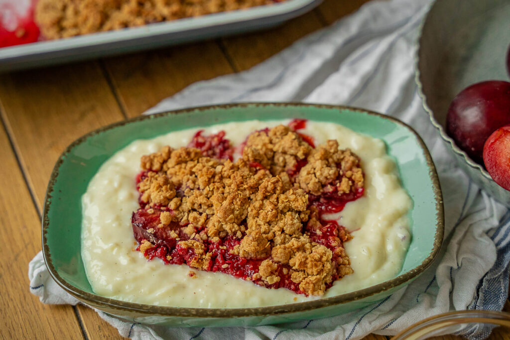 Crumble mit Vanillecreme