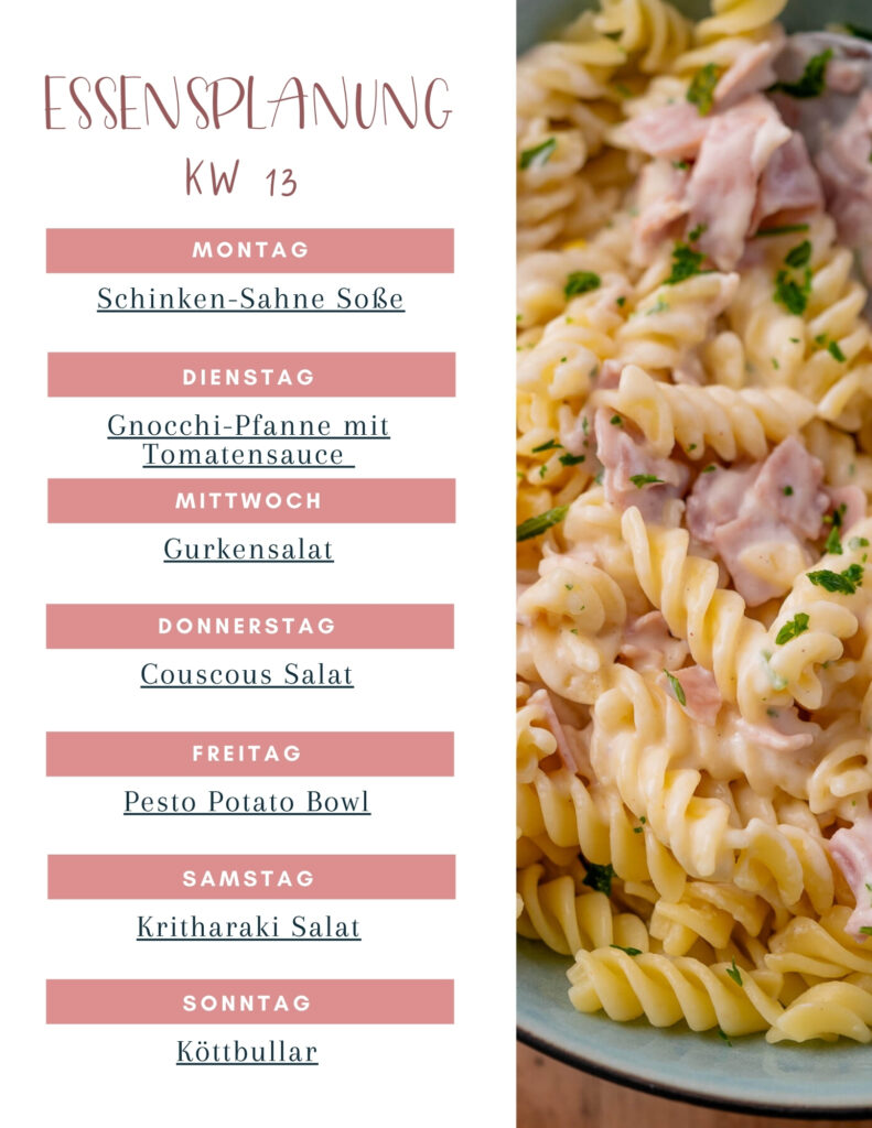 Wochenplan KW 13