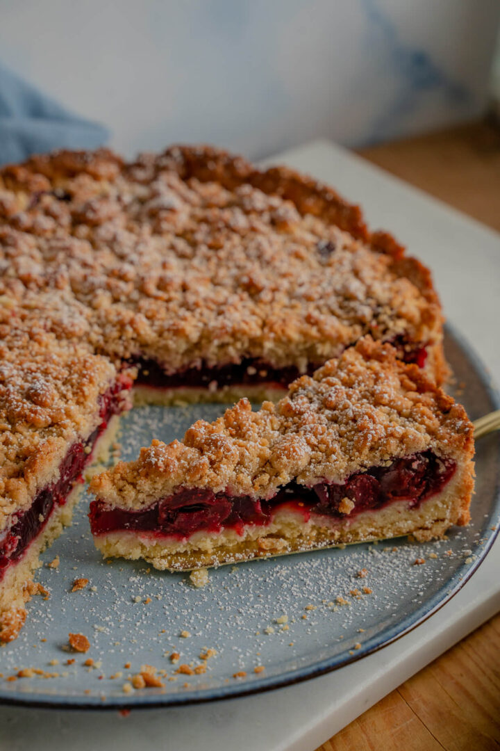 Bester Kirsch Streuselkuchen - einfacher Kirschkuchen mit Pudding ...