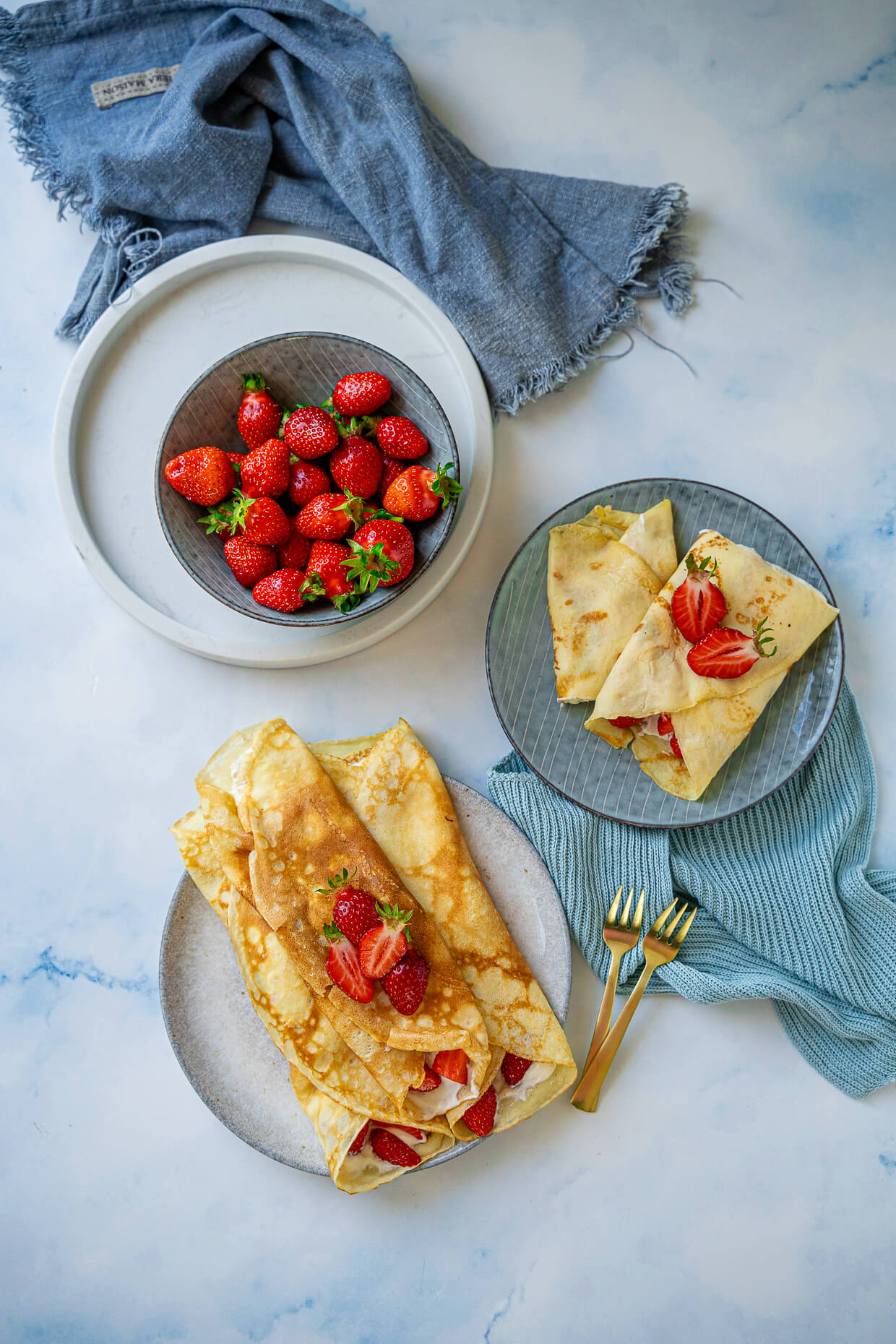 Erdbeer Crêpes mit Quarkcreme - so lecker und einfach - Einfach Malene