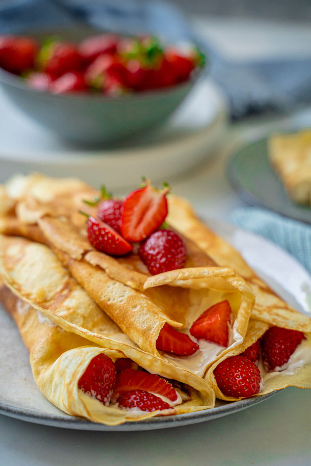 Erdbeer Crêpes mit Quarkcreme - so lecker und einfach - Einfach Malene