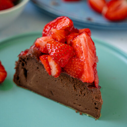 Schoko Käsekuchen mit Erdbeeren