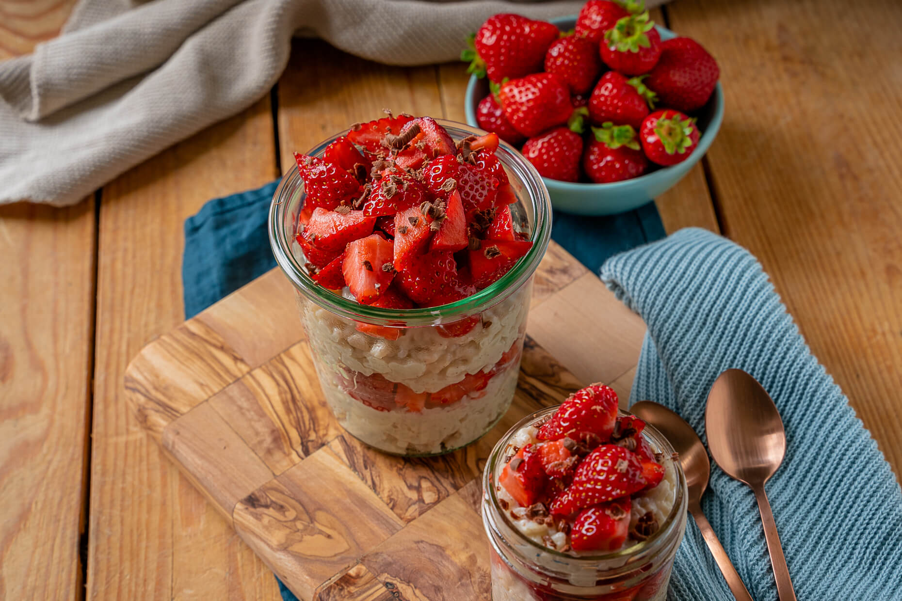 Veganer Milchreis mit Erdbeeren