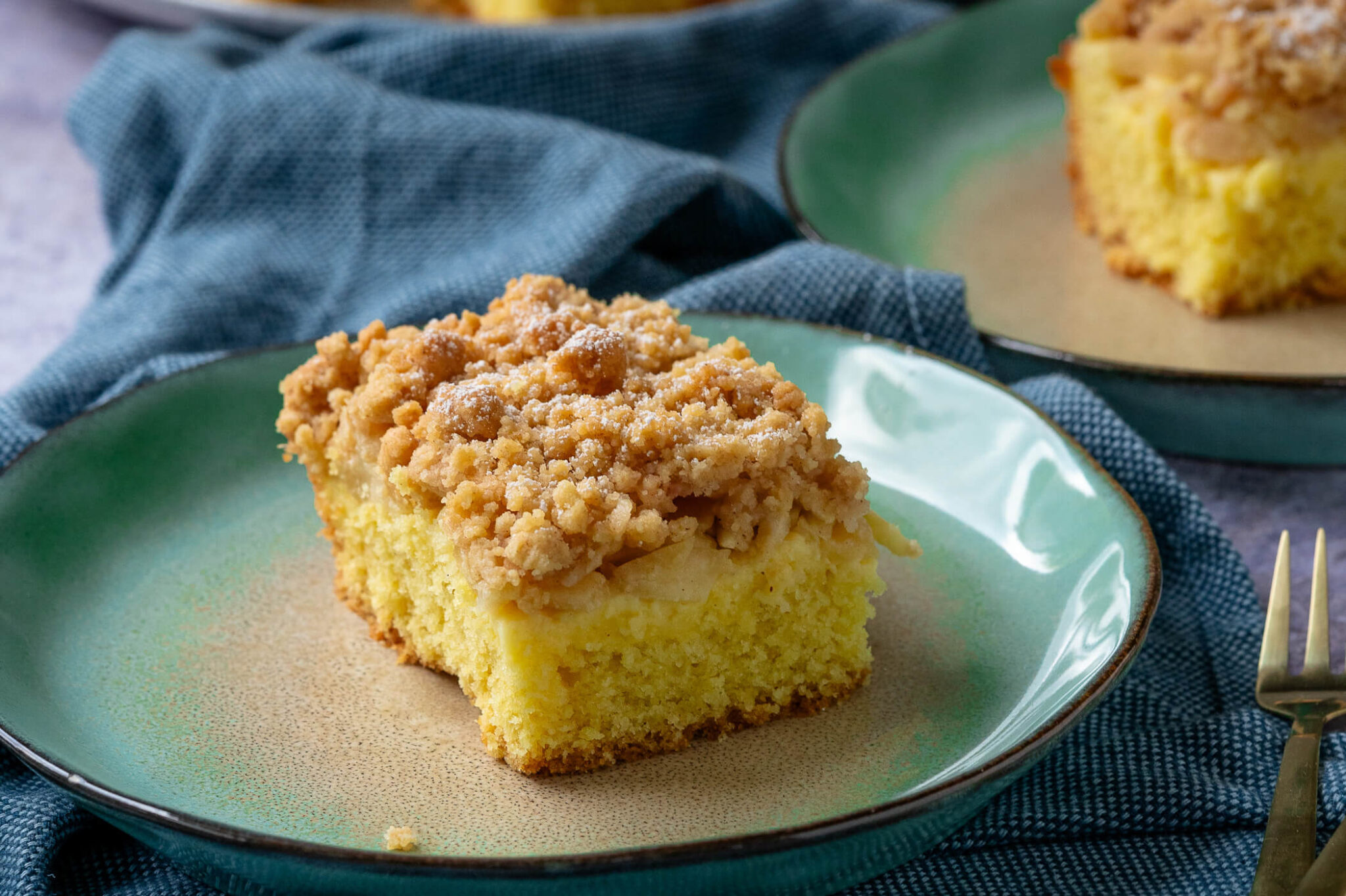 Bester Apfelkuchen Mit Pudding Und Streusel Apfelkuchen mit Pudding und Zimtstreuseln - bester einfacher
