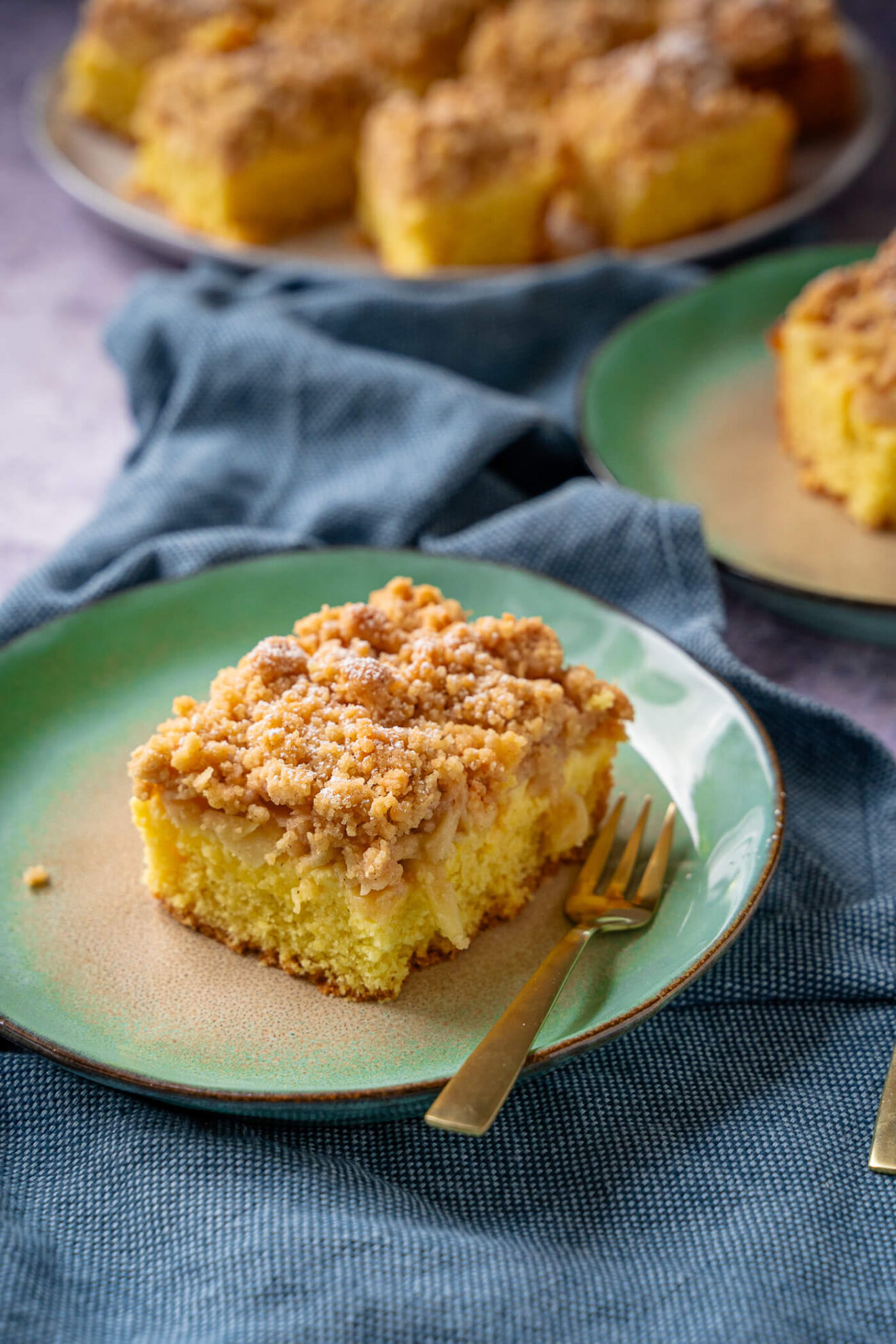 Apfelkuchen mit Pudding und Zimtstreuseln - bester einfacher ...